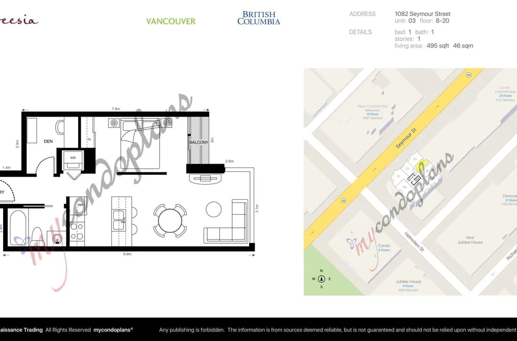 1203 1082 SEYMOUR STREET, Vancouver, BC — Residential for Sale - Photo 2