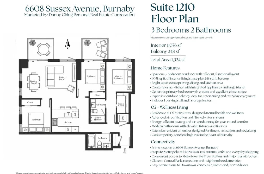 1210 6608 SUSSEX AVENUE, Burnaby, BC — Residential for Sale - Photo 2