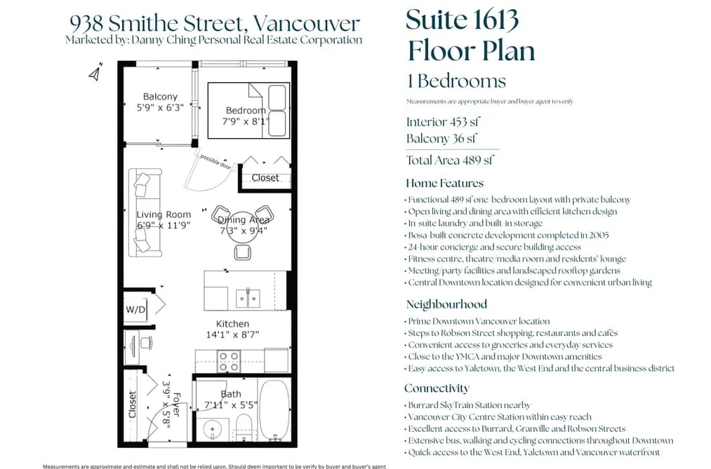 1613 938 SMITHE STREET, Vancouver, BC — Residential for Sale - Photo 2