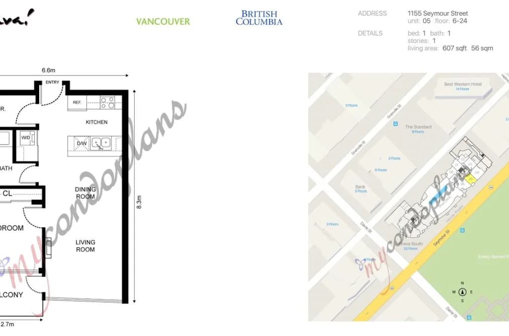 1705 1155 SEYMOUR STREET, Vancouver, BC — Residential for Sale - Photo 2