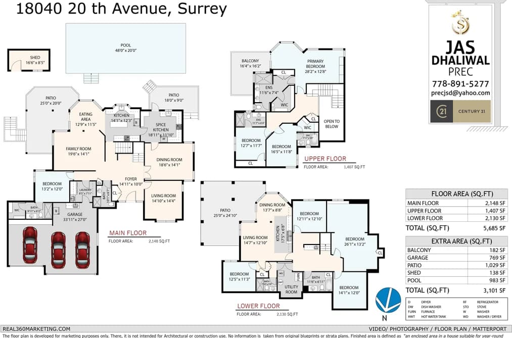 18040 20TH AVENUE AVENUE, Surrey, BC — Residential for Sale - Photo 2