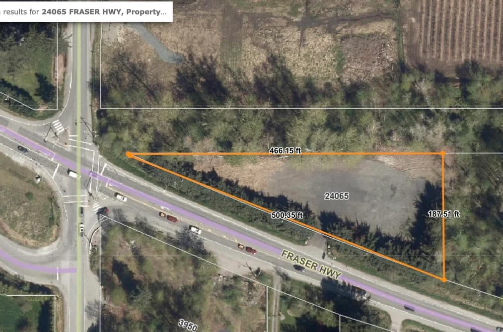 24065 FRASER HIGHWAY, Langley, BC — Land for Sale - Main Photo