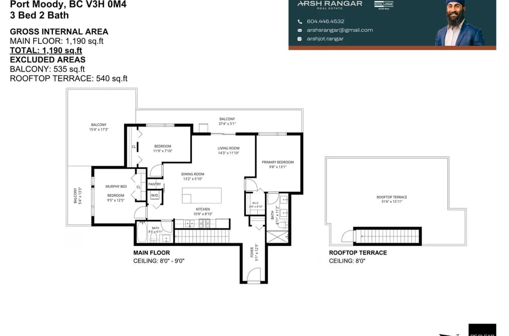 605 3229 ST JOHNS STREET, Port Moody, BC — Residential for Sale - Photo 2